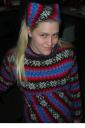 Bias Fair-Isle Sweater, Closeup
